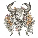 Taurus sternum tattoo design idea