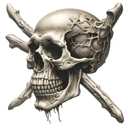 skull and crossbones tattoo design idea