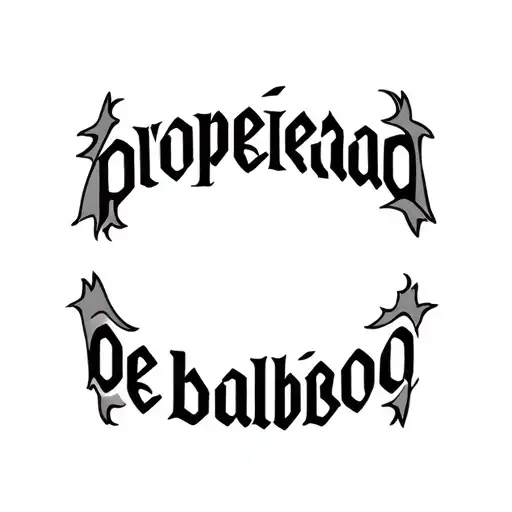 propiedad de balboa cattle brand cholo letters style tattoo design idea