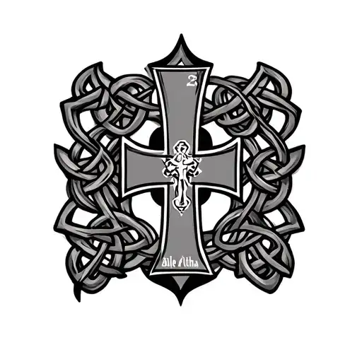 tatttoo design for shoulder or upper left arm, incorporate Celtic cross, the Dublin 3 castle crest, the words Baile Atha tattoo design idea