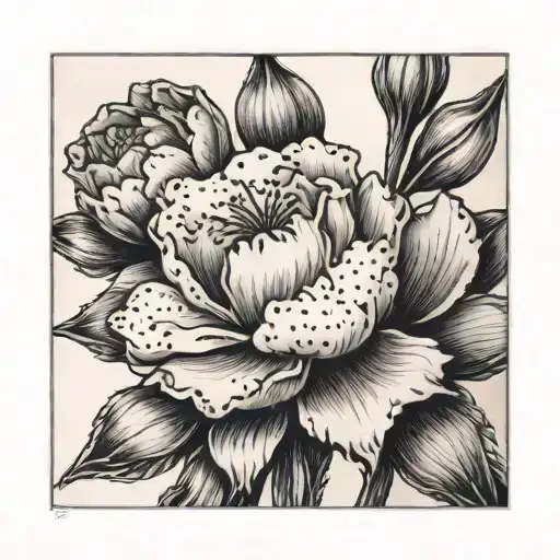 AJN with a carnation & snowdrop flower with 1/12/14 tattoo design idea