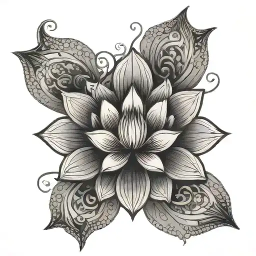 lotus flower mandala design inspired tattoo design idea