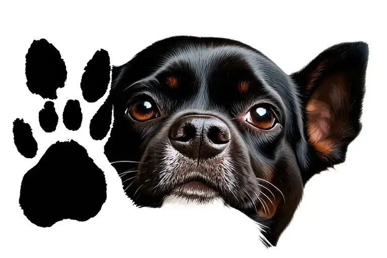 pet memorial with nose and paw print made tattoo design idea
