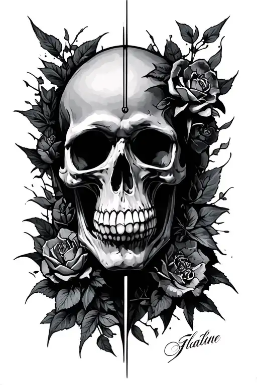 flatline dead tattoo design idea
