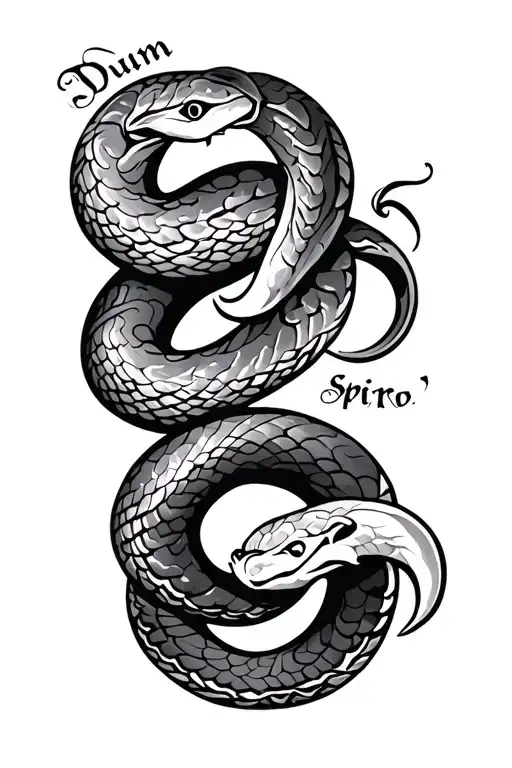"Dum spiro, spero" libra and snake tribal tattoo design incorporating elements tattoo design idea