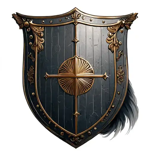 roman shield tattoo design idea