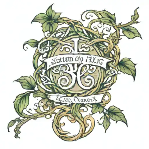 John 3:16 woven into a vine tattoo design idea