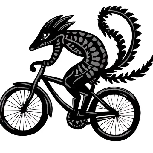 kokopelli on a bike silhouette tattoo design idea