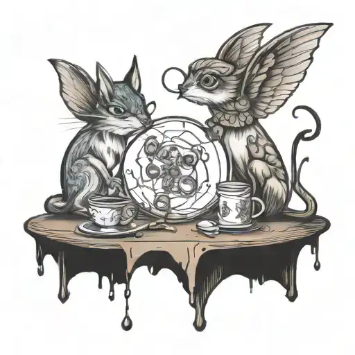 concept of curiosity fine drawn tattoo design idea