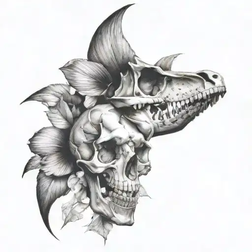 dinosaur skull tattoo design idea