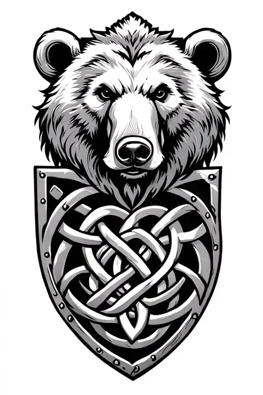 viking celtic shield knot bear tattoo design idea