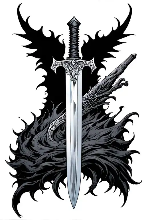 berserk guts sword on the front tattoo design idea