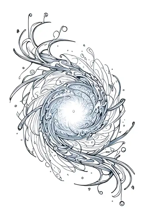 galaxy like spiral tattoo design idea
