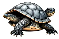 New Upper Arm Design Elements:🐢 Mock Turtle (Centerpiece)Featured prominently near the bicep or wrapping around the o tattoo design idea