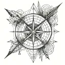 compass and arrow tattoo design idea