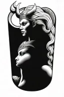 viking hell goddess tattoo design idea