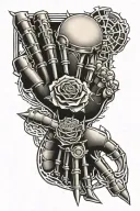bionic arm sleeve tattoo design idea