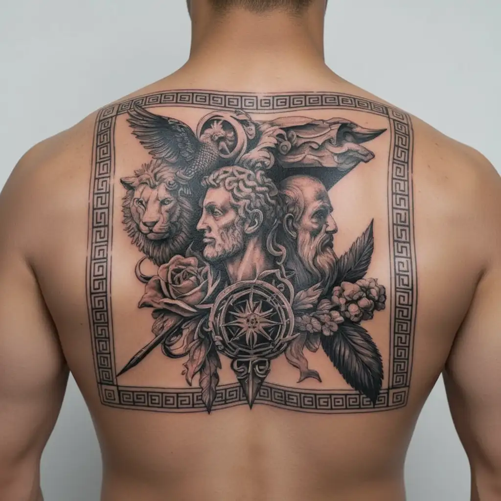 4 symbols of stoicism  tattoo design idea