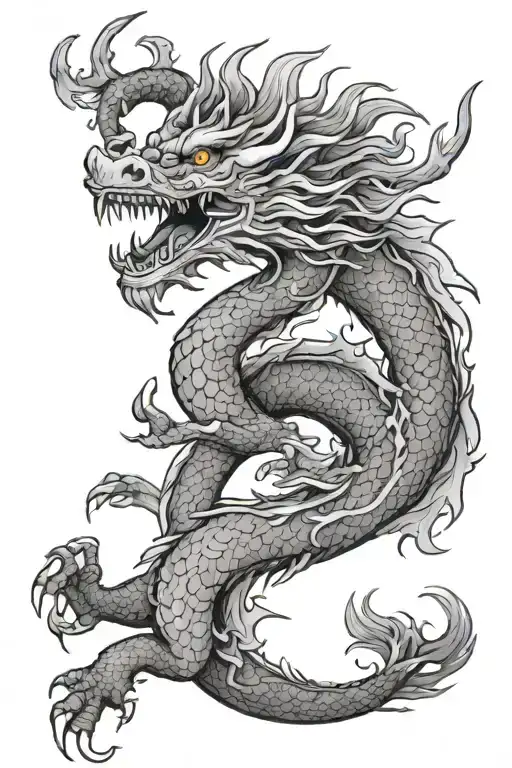 Korean dragon tattoo tattoo design idea
