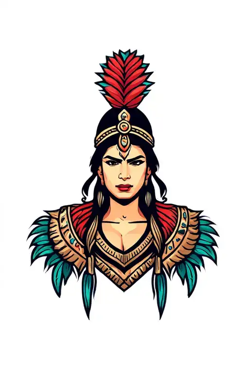 taino warrior princess head side pro wrestling tattoo design idea