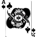 fire fighter black jack card tattoo design idea