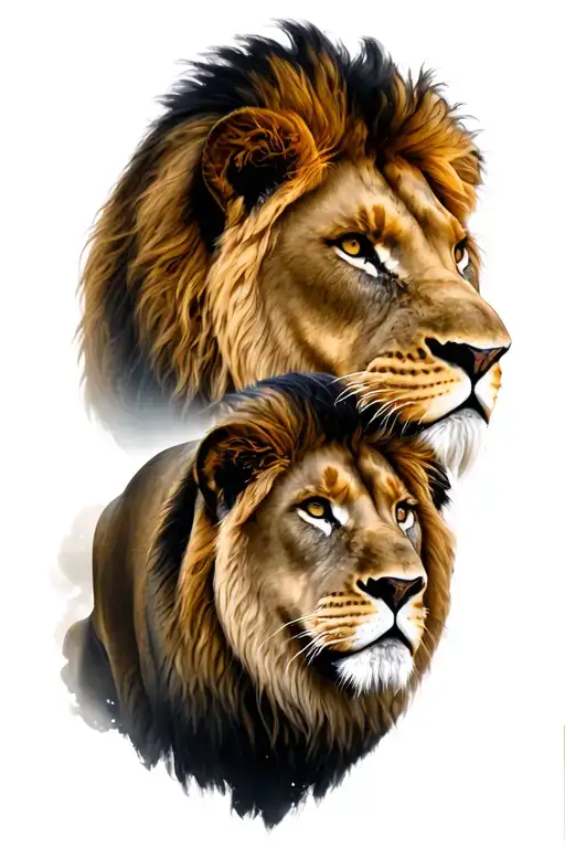 4 male adult lions in a pride tattoo design tattoo design idea