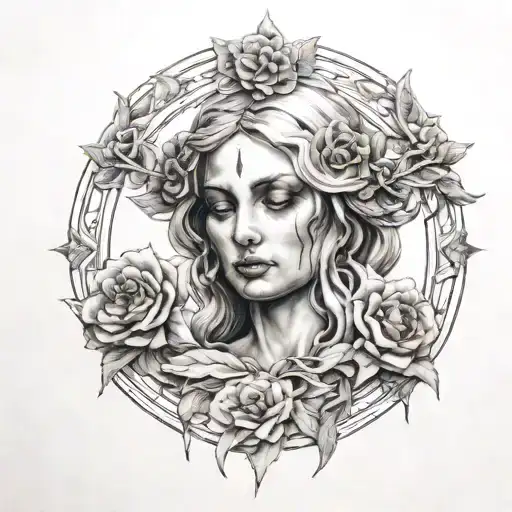 eris goddess of hatred grief sorrow tattoo design idea