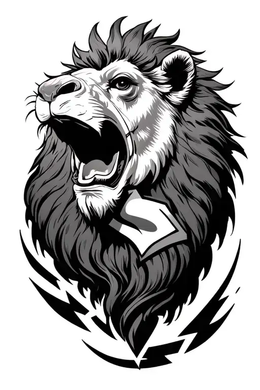 symbol of the superman: camel, lion, child, eternal recommencement, lightning, little piece for elbow tattoo design idea