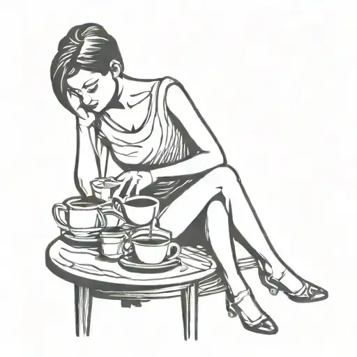 coffee, room, girl tattoo design idea