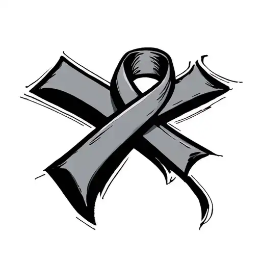 Cross With Cancer Ribbon tattoo design idea