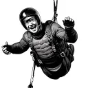 skydiver freefalling tattoo design idea