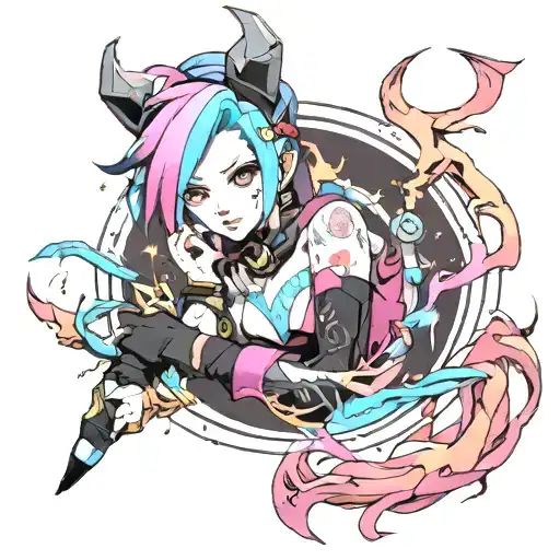 jinx arcane tattoo design idea