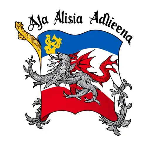 "Ajla Alisia Addiena" Wales and Bosnia flag intertwined tattoo design idea