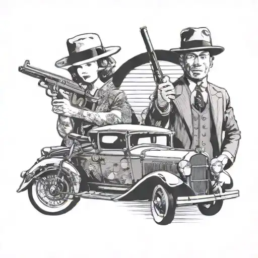 bonnie and clyde tattoo design idea