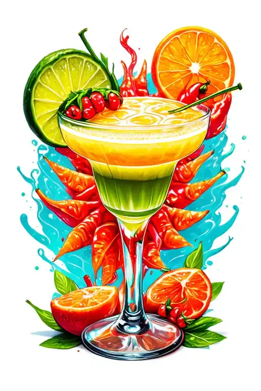 spicy margarita tattoo design idea