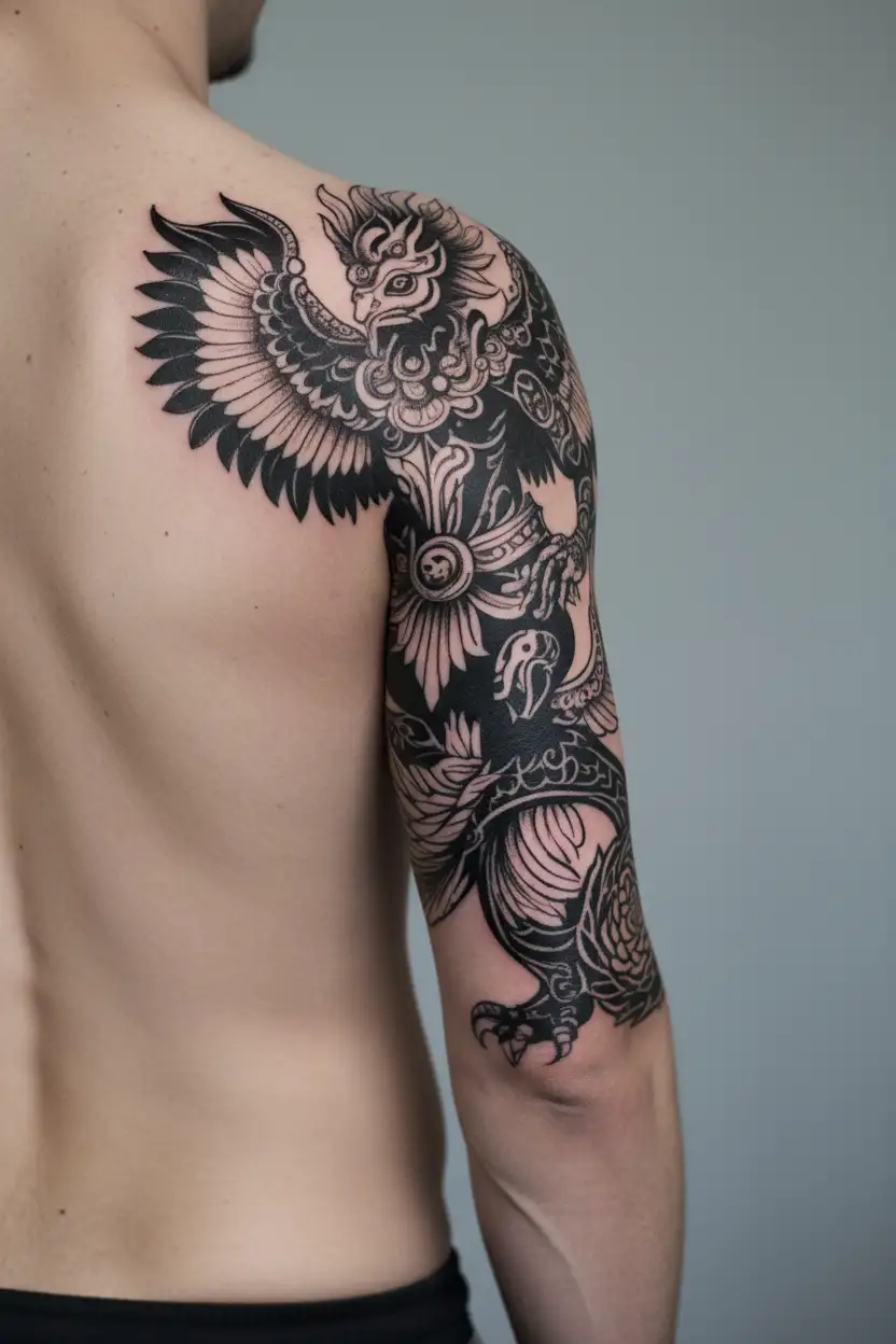 Garuda standing proudly tattoo design idea