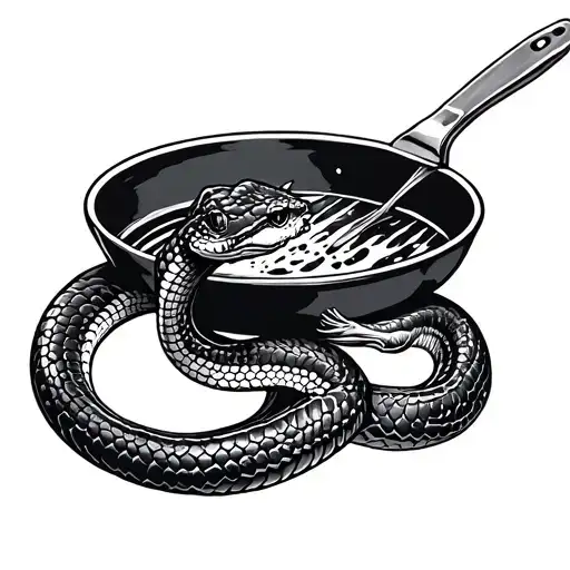 cobra with frying pan tattoo design idea