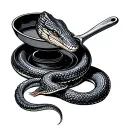 cobra with frying pan tattoo design idea