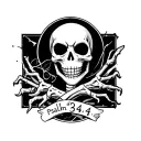 "psalm 34:4" skellington arm sleeve tattoo tattoo design idea