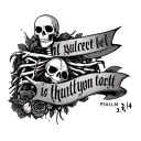 "psalm 34:4" skellington arm sleeve tattoo tattoo design idea