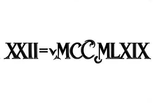 "XXI•V•MCMLXIX" tattoo design idea