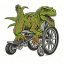 trex in a wheelchair tattoo design idea