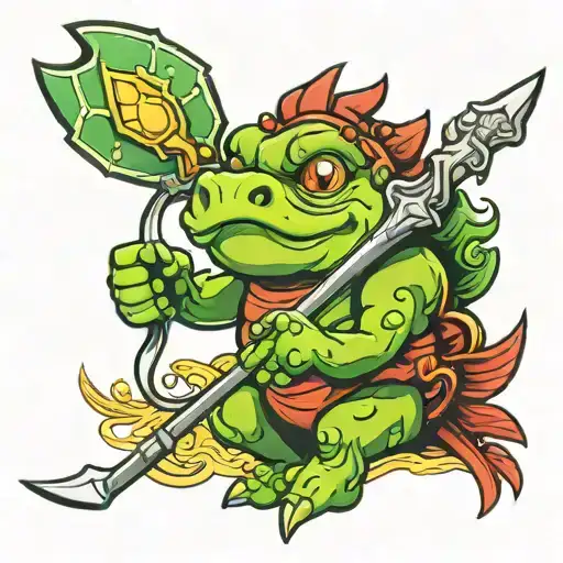 kappa with a spear tattoo design idea