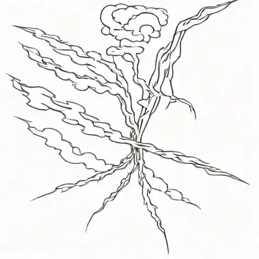 tornado with lightnings tattoo design idea