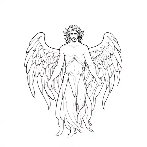 Protector Angel man tattoo design idea