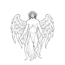 Protector Angel man tattoo design idea