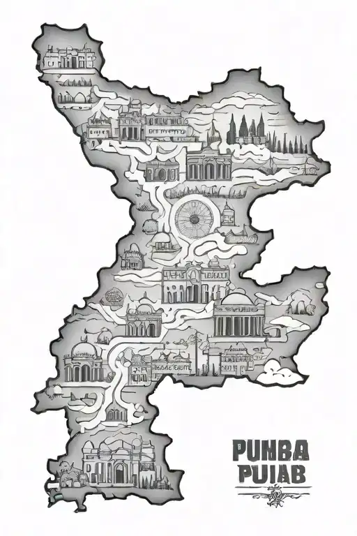 Punjab map tattoo design idea