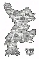 Punjab map tattoo design idea