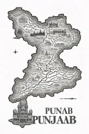 Punjab map tattoo design idea