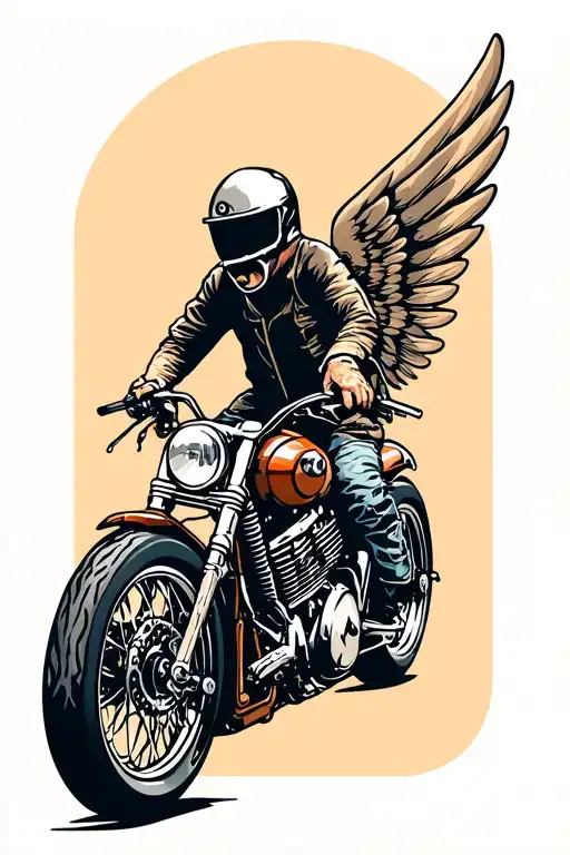“MOTOR” MOTOR CYCLE. TATTOO MOTORCYCLE WHEEL AND WINGS backwards fast movement tattoo design idea